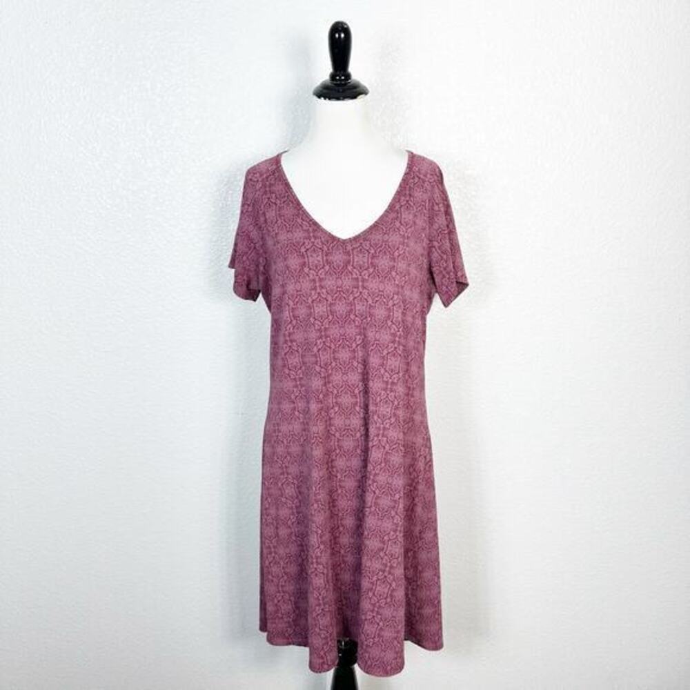 Kuhl Women’s Oriana Back Cut Out A-Line V Neck Tee‎ Dress Wild Rose Print XL